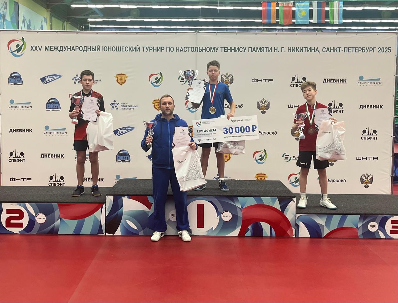 Азаматулы Нурдаулет завоевал бронзу на XXV Международном юношеском турнире памяти Н.Г. Никитина по настольному теннису