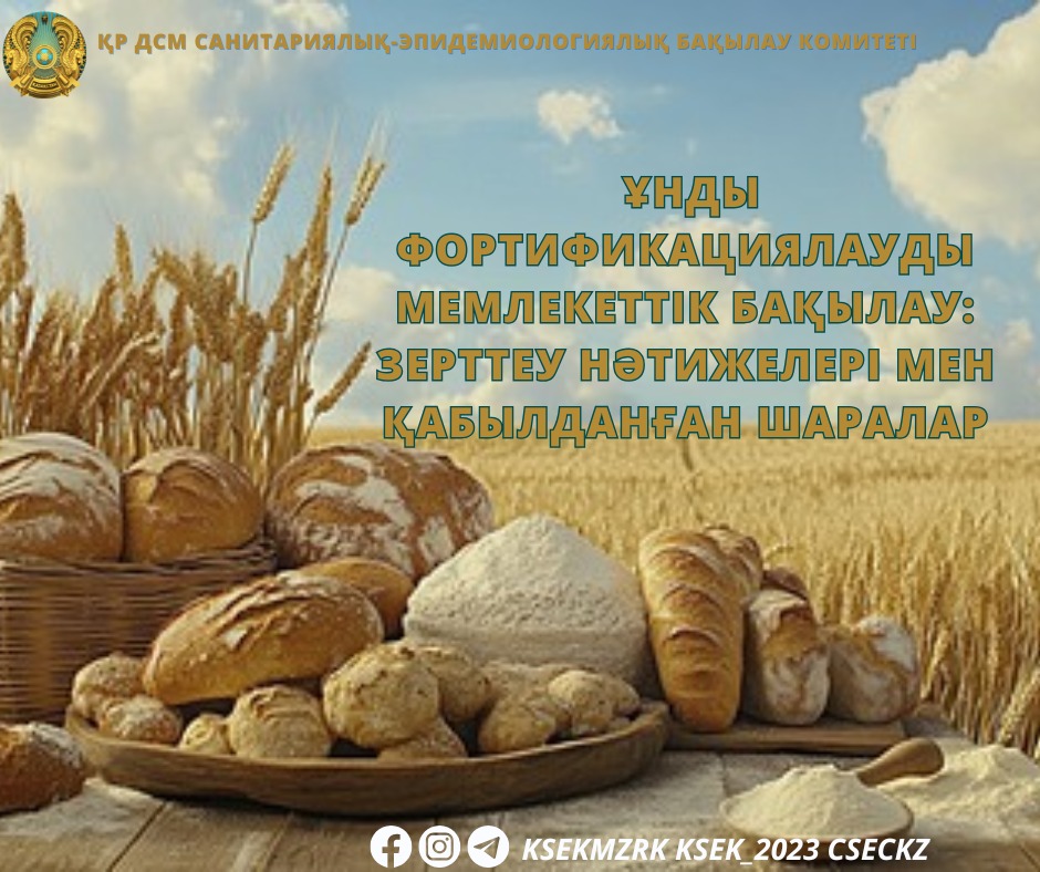 Ұнды фортификациялауды мемлекеттік бақылау: зерттеу нәтижелері мен қабылданған шаралар