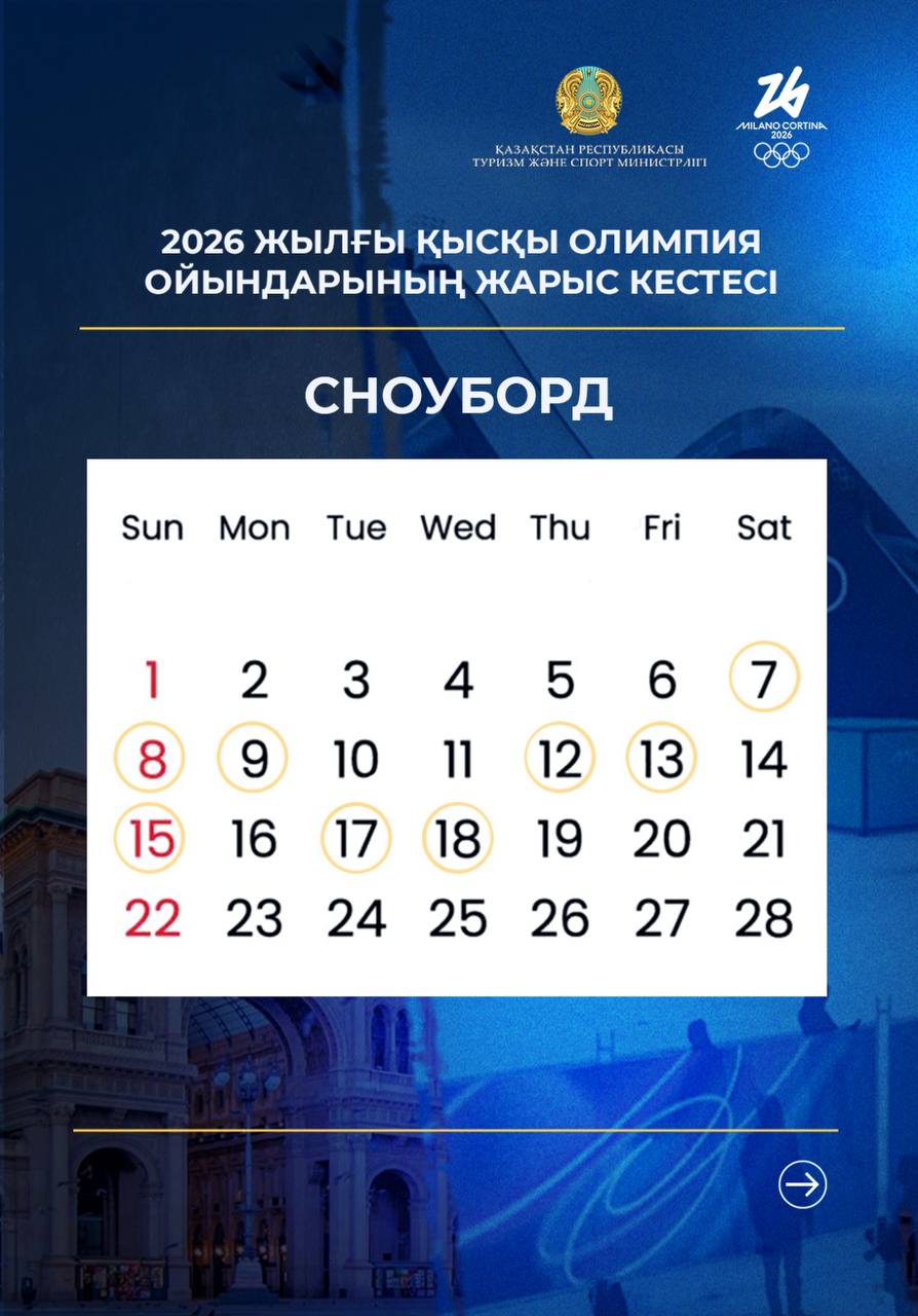 2026 жылы Италияда өтетін қысқы Олимпия ойындарының жарыс кестесі