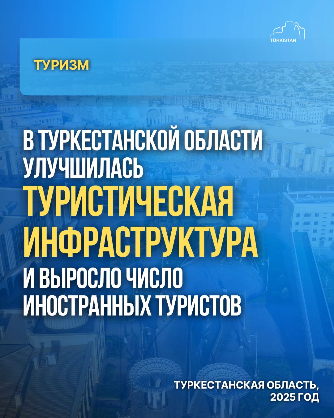В ТУРКЕСТАНСКОЙ ОБЛАСТИ УЛУЧШИЛАСЬ ТУРИСТИЧЕСКАЯ ИНФРАСТРУКТУРА И ВЫРОСЛО ЧИСЛО ИНОСТРАННЫХ ТУРИСТОВ