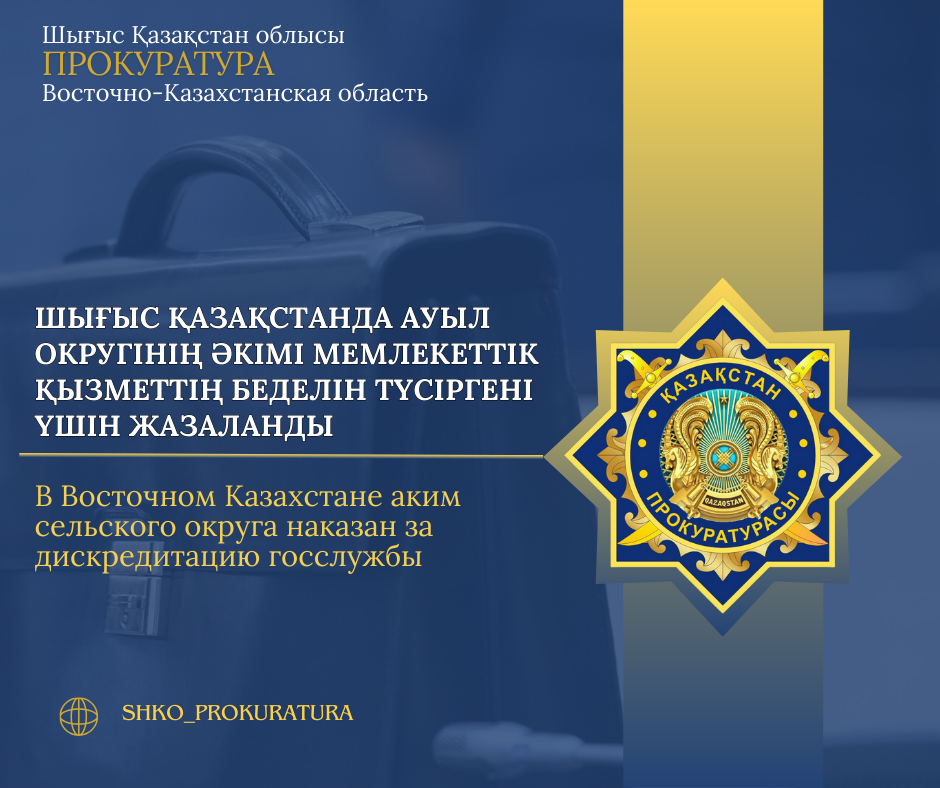 В Восточном Казахстане аким сельского округа наказан за дискредитацию госслужбы