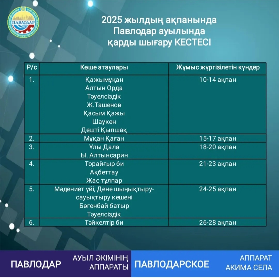 График вывоза снега
