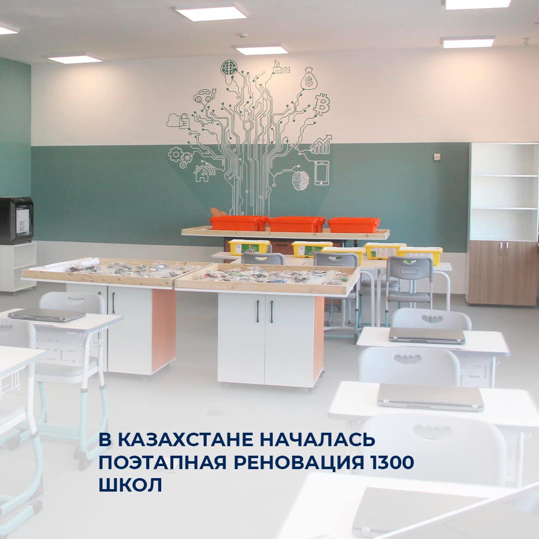 В Казахстане началась поэтапная реновация 1300 школ