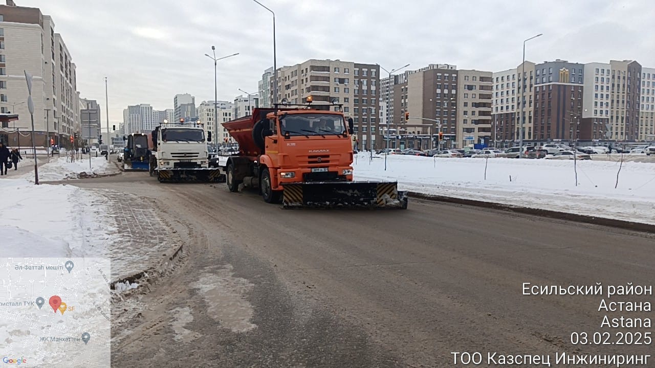 За минувшую ночь из Астаны вывезли более 45 тысяч кубометров снега