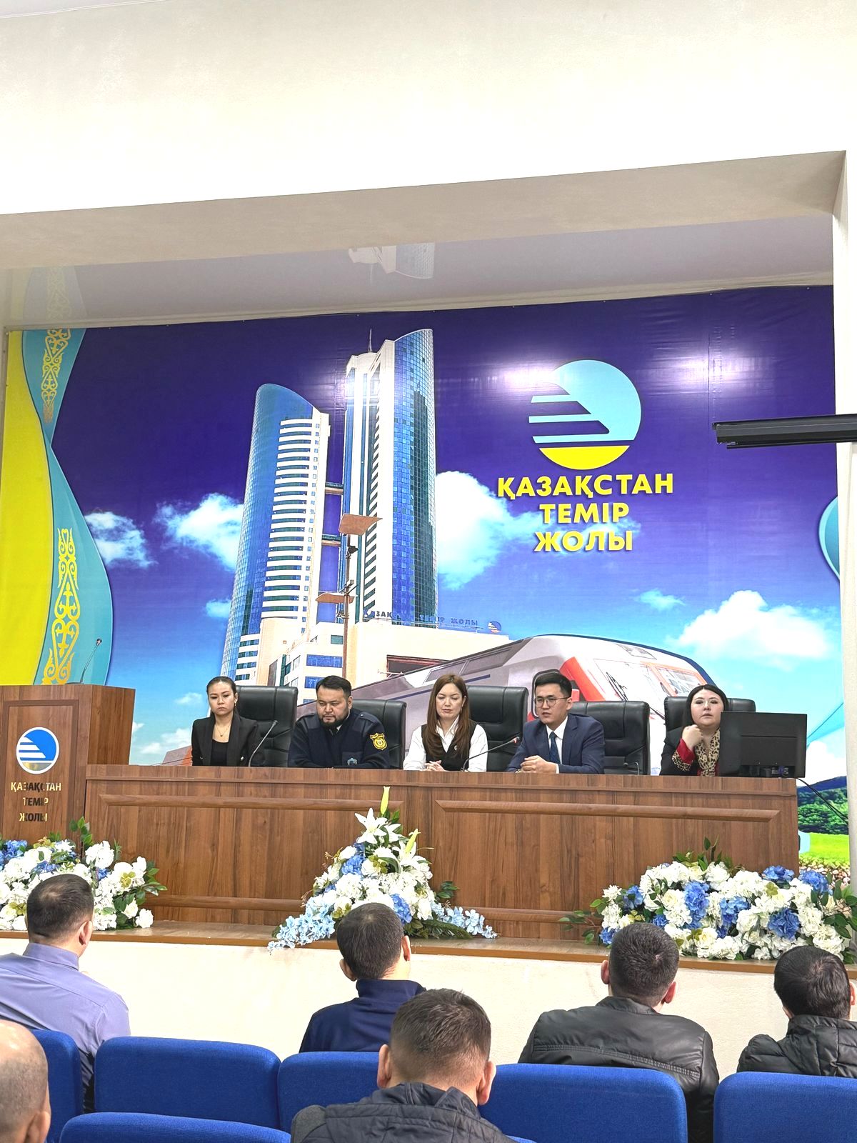 «Қазақстан Темір жолы» ұлттық компаниясы» АО «Жамбыл магистралдық желі бөлімшесі» филиалының жұмысшыларымен кездесу өткізілді