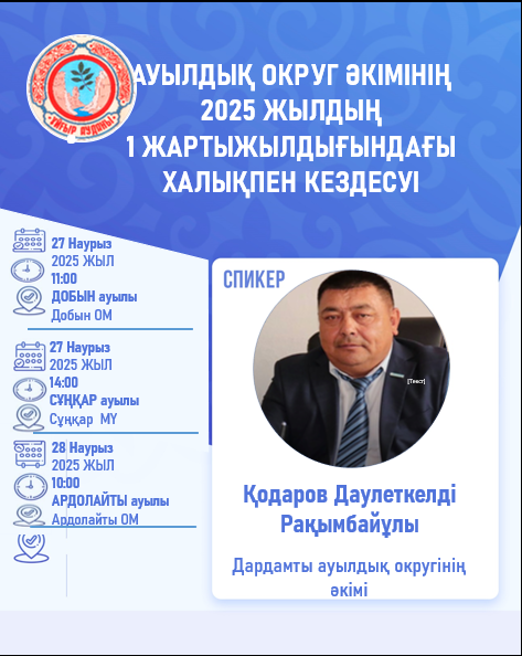 Встреча акима сельского округа с населением в первом полугодии 2025 года