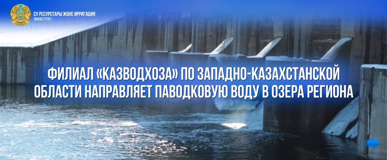 Филиал «Казводхоза» по Западно-Казахстанской области направляет паводковую воду в озера региона