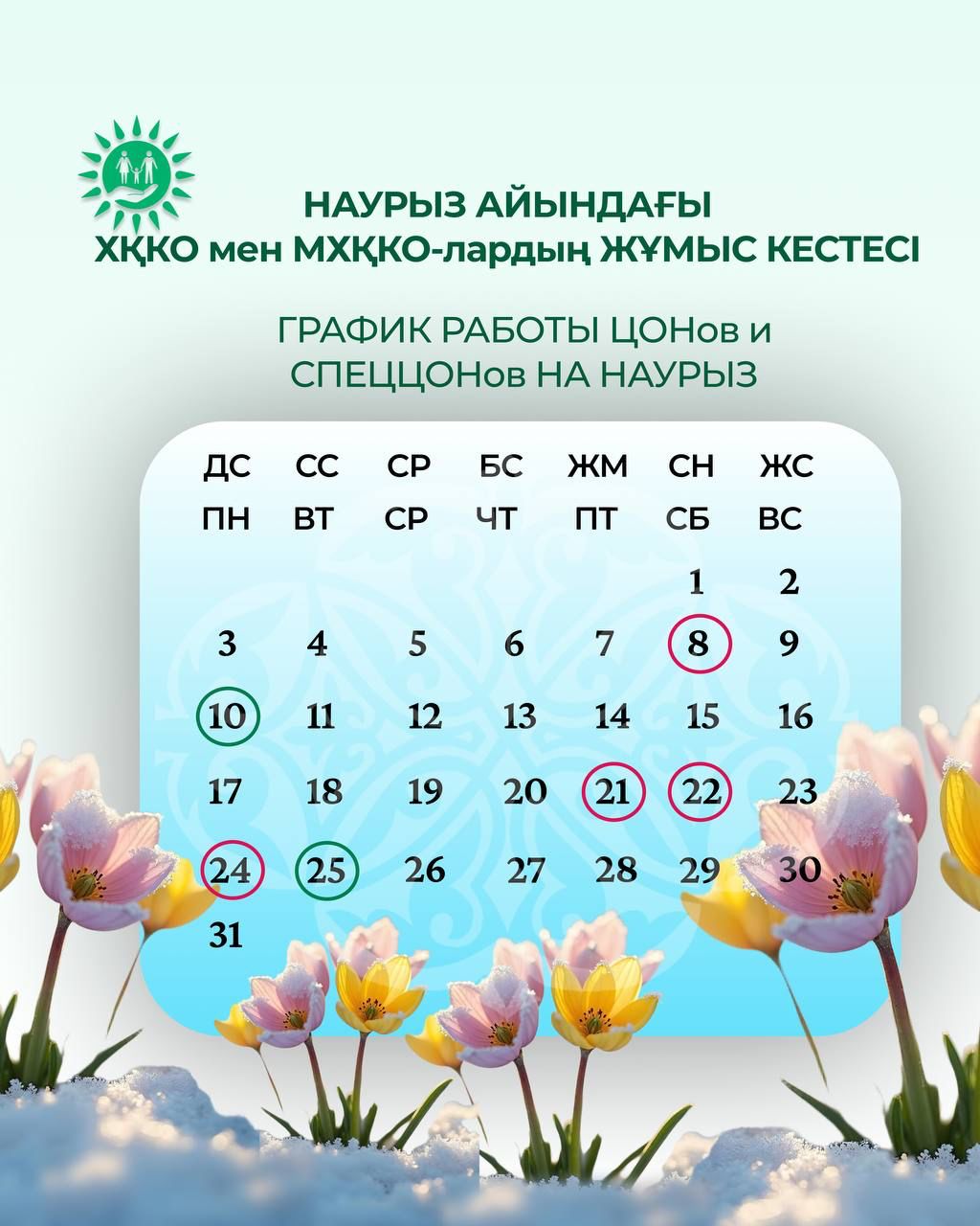 ХҚКО және МХҚКО наурыз айында қалай жұмыс істейді?