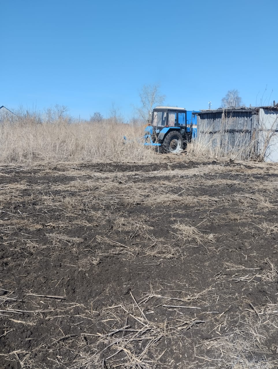 Вагулино ауылының аумағында құрғақ өсімдіктерді жинау жұмыстары жүргізілуде