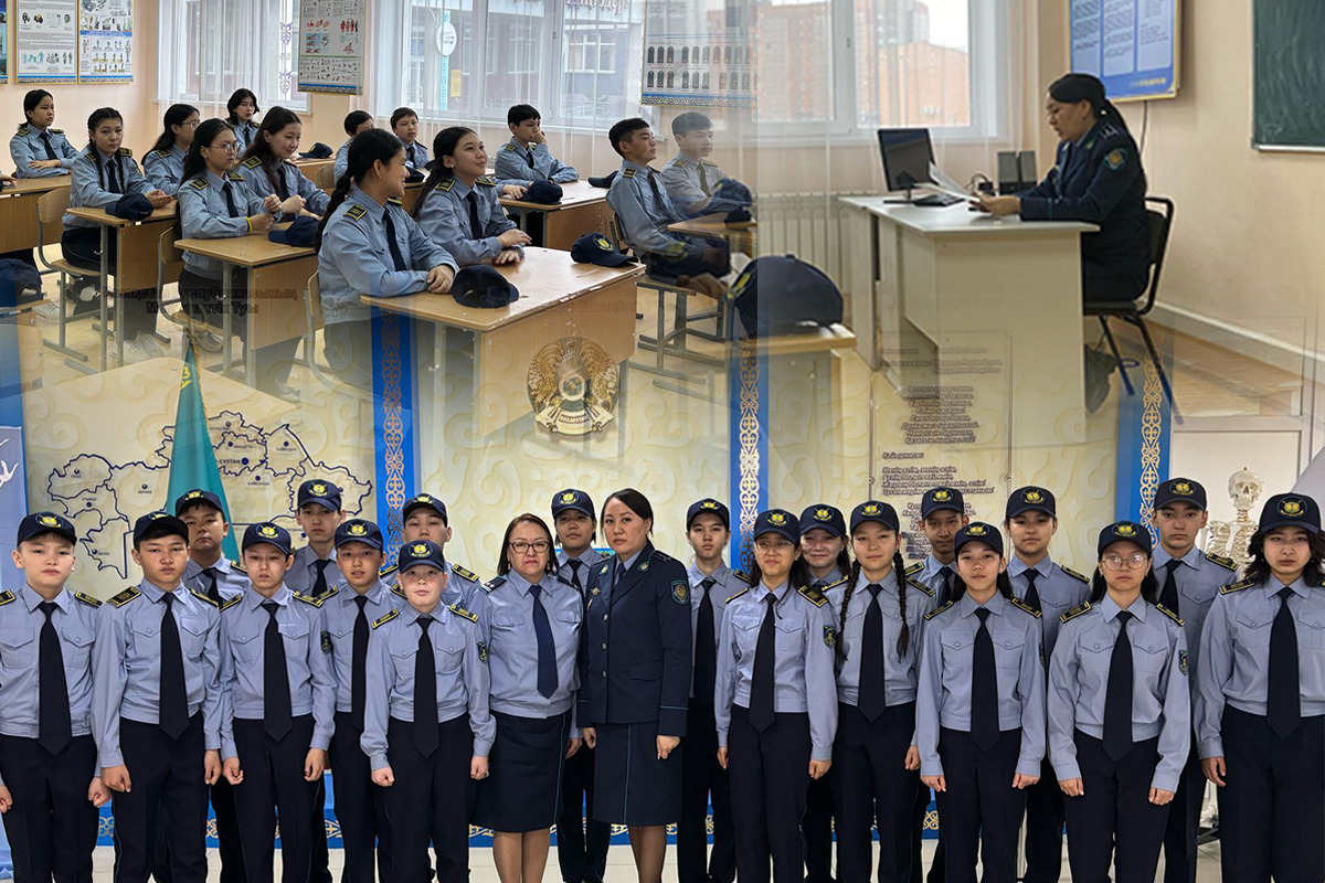 «Жас сақшы» сыныбының оқушыларымен кездескен полицейлер тәжірибелерімен бөлісті