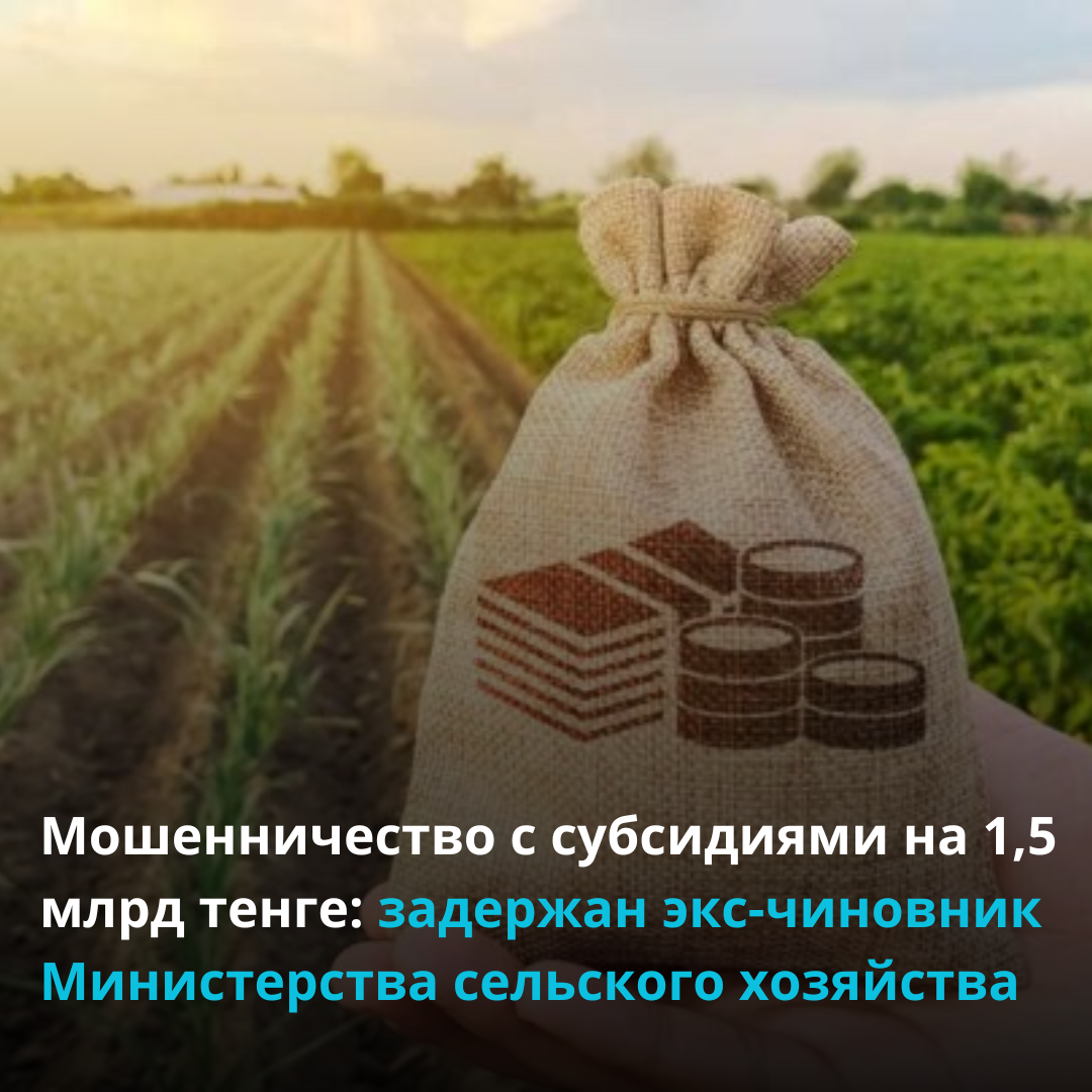 Мошенничество с субсидиями на 1,5 млрд тенге: задержан экс-чиновник Министерства сельского хозяйства