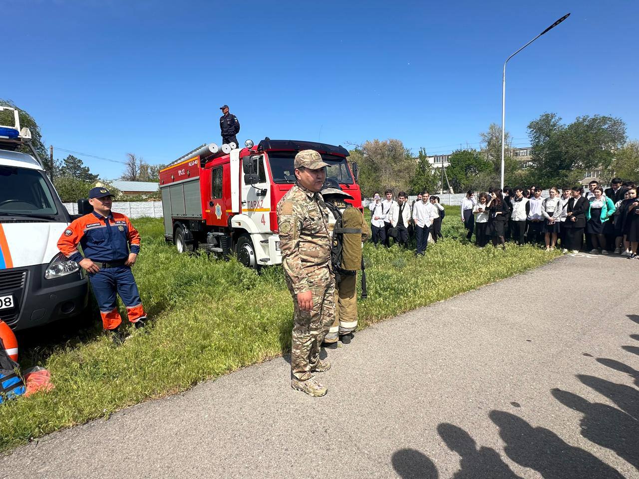 Тараз қаласының құтқарушылары тәжірибелік сабақ өткізді