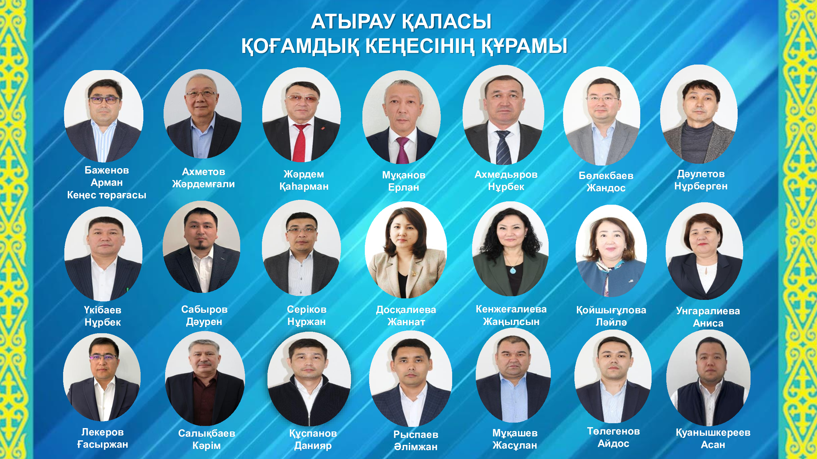 Атырау қаласы қоғамдық кеңесінің жаңа құрамы