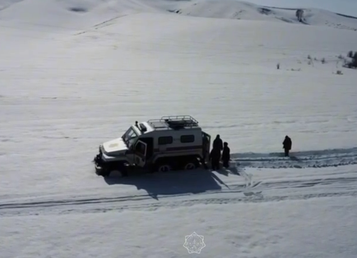 Құтқарушылар жол талғамайтын техникамен көмекке келді