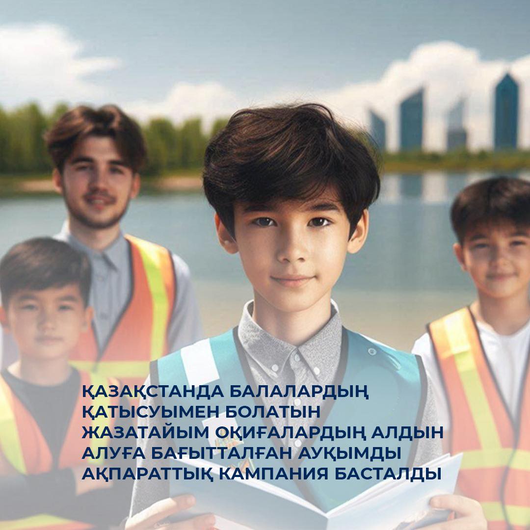 Қазақстанда балалардың қатысуымен болатын жазатайым оқиғалардың алдын алуға бағытталған ауқымды ақпараттық кампания басталды