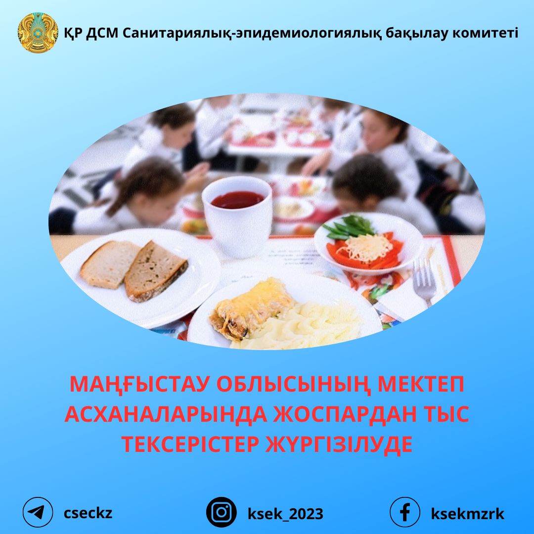 Маңғыстау облысының мектеп асханаларында жоспардан тыс тексерістер жүргізілуде