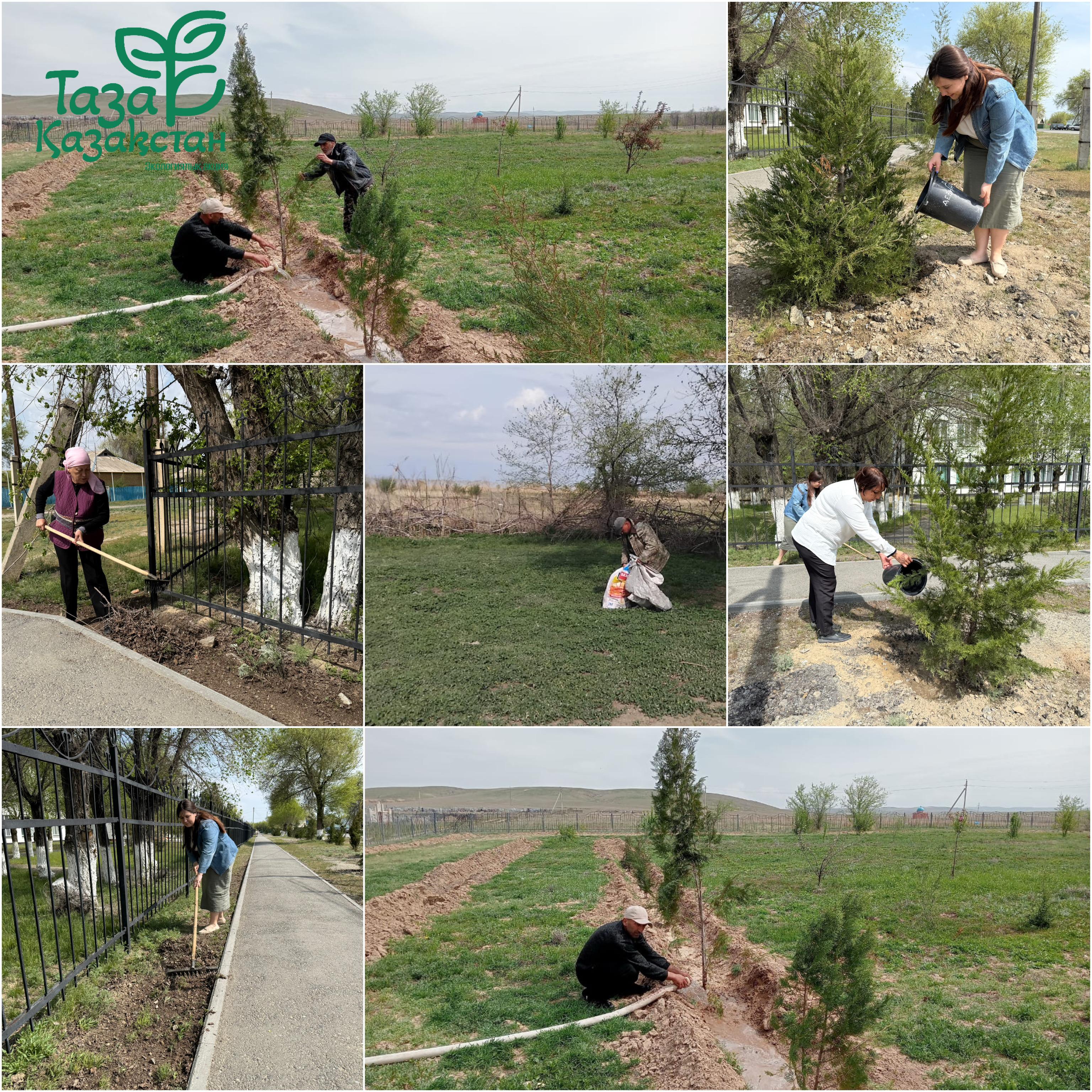 ☘️☘️☘️«Таза Қазақстан» республикалық экологиялық акциясы аясында ағымдағы жылдың 23 сәуір күні Ескелді ауылдық округінде кезекті «Таза Сәрсенбілік» сенбілік шарасы ұйымдастырылды