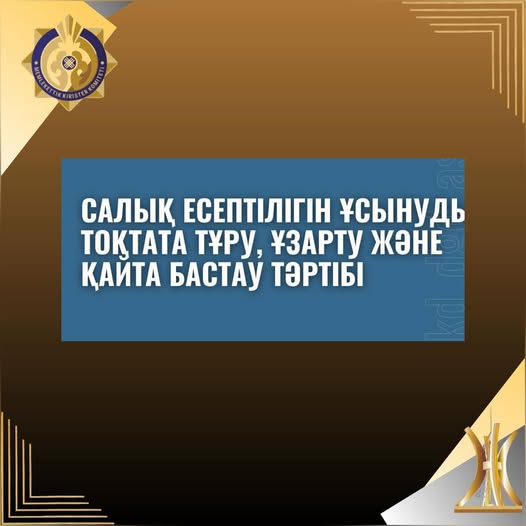 Салық есептілігін ұсынуды тоқтата тұру, ұзарту және қайта бастау тәртібі