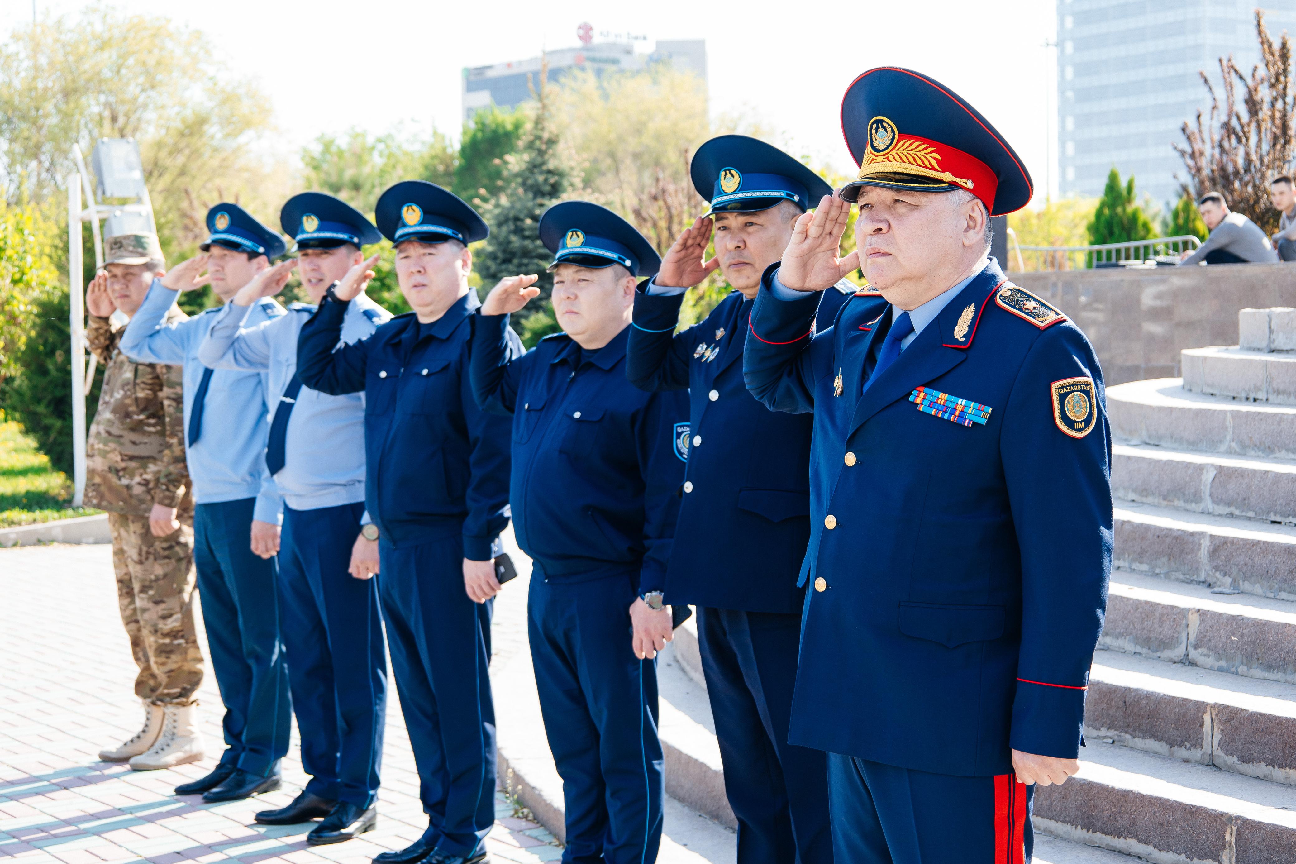 Департамент бастығының қатысуымен саптық жиын өтті