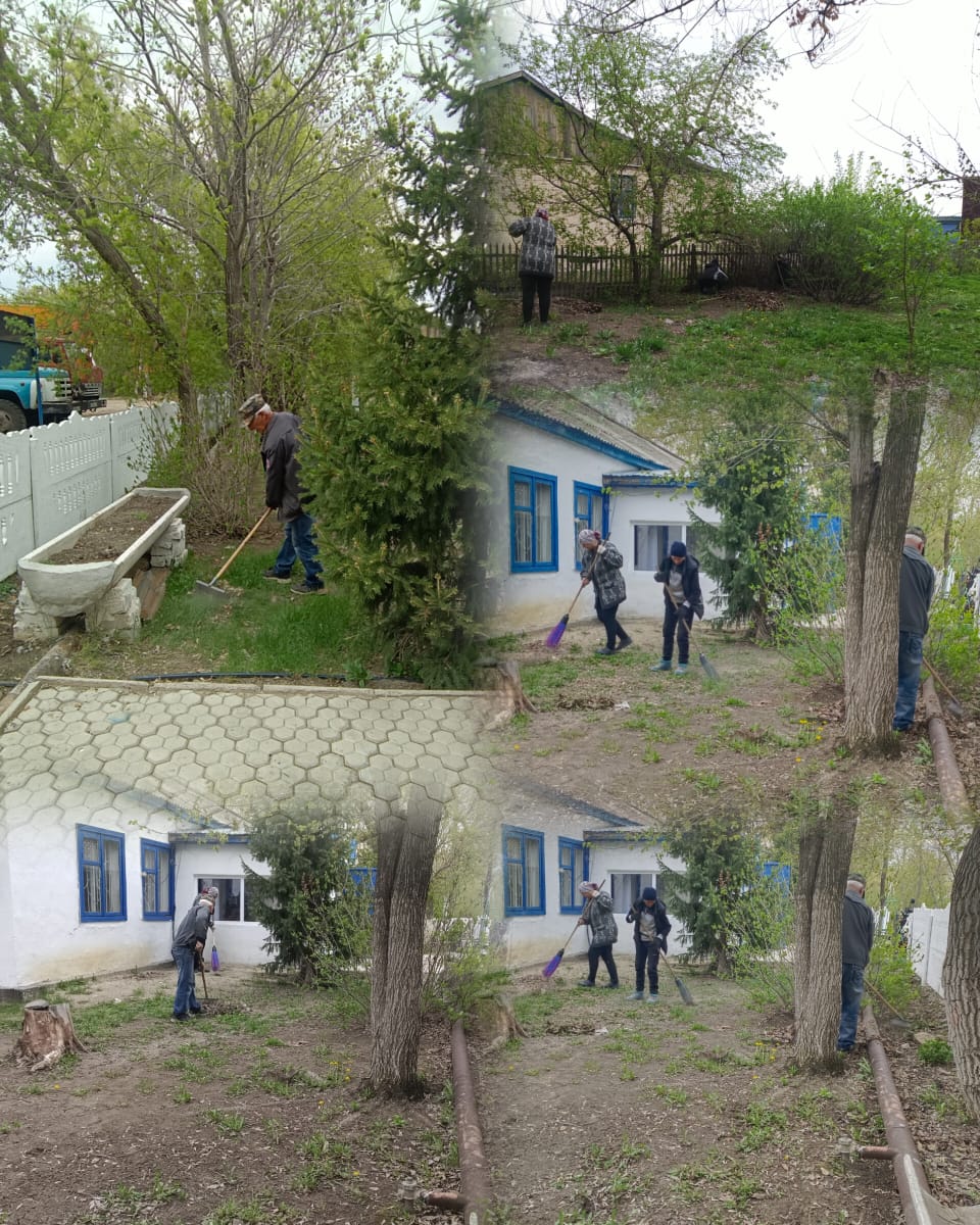 Бұзылық ауылдық округі әкімінің аппараты аумағында абаттандыру.