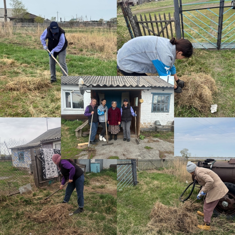 2025 жылдың 24 сәуірінде «Таза Қазақстан» бағдарламасы аясында әкімдік қызметкерлері жалғызбасты зейнеткерлерге аула тазалауға көмек көрсетті.