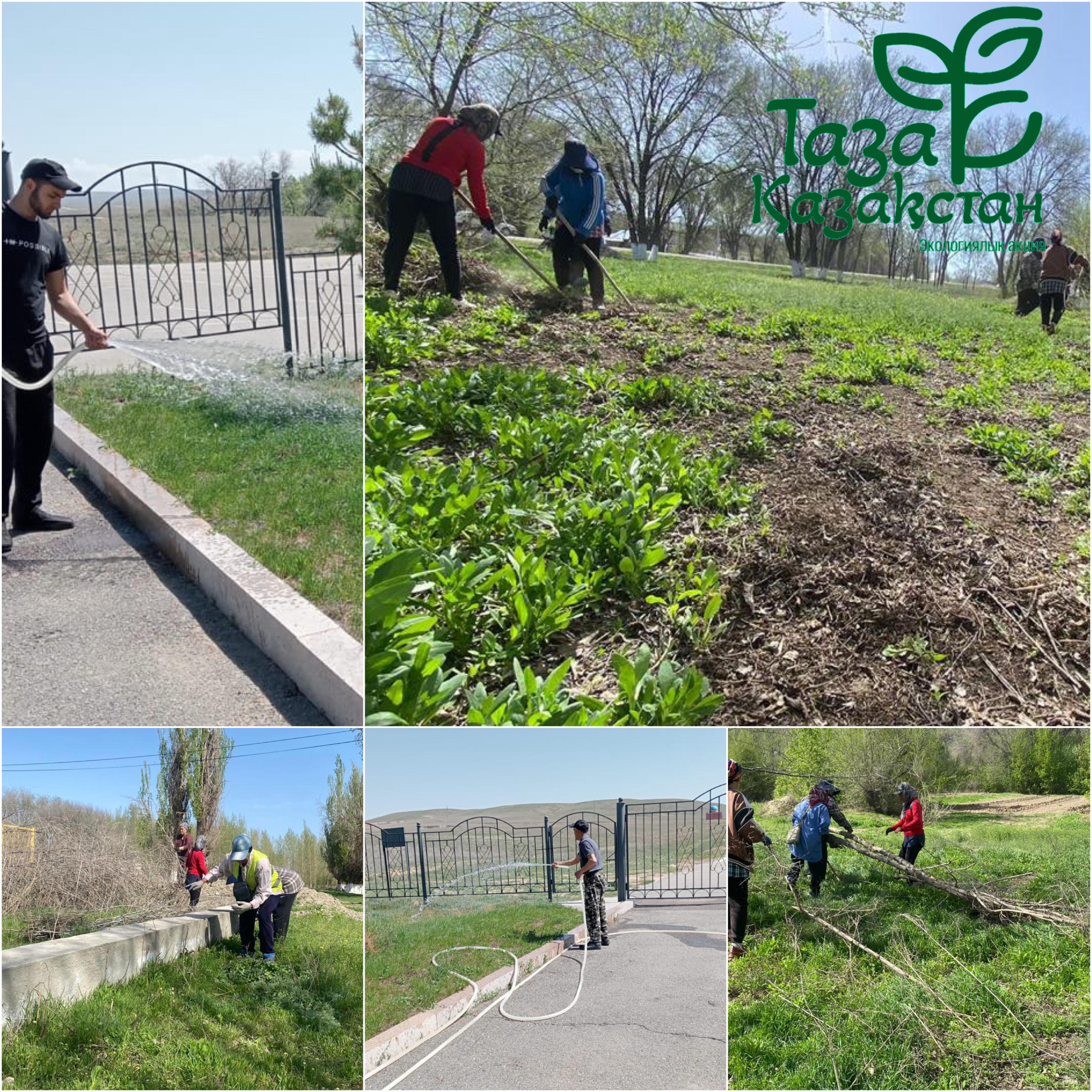 В селе Ескельды би был организован субботник