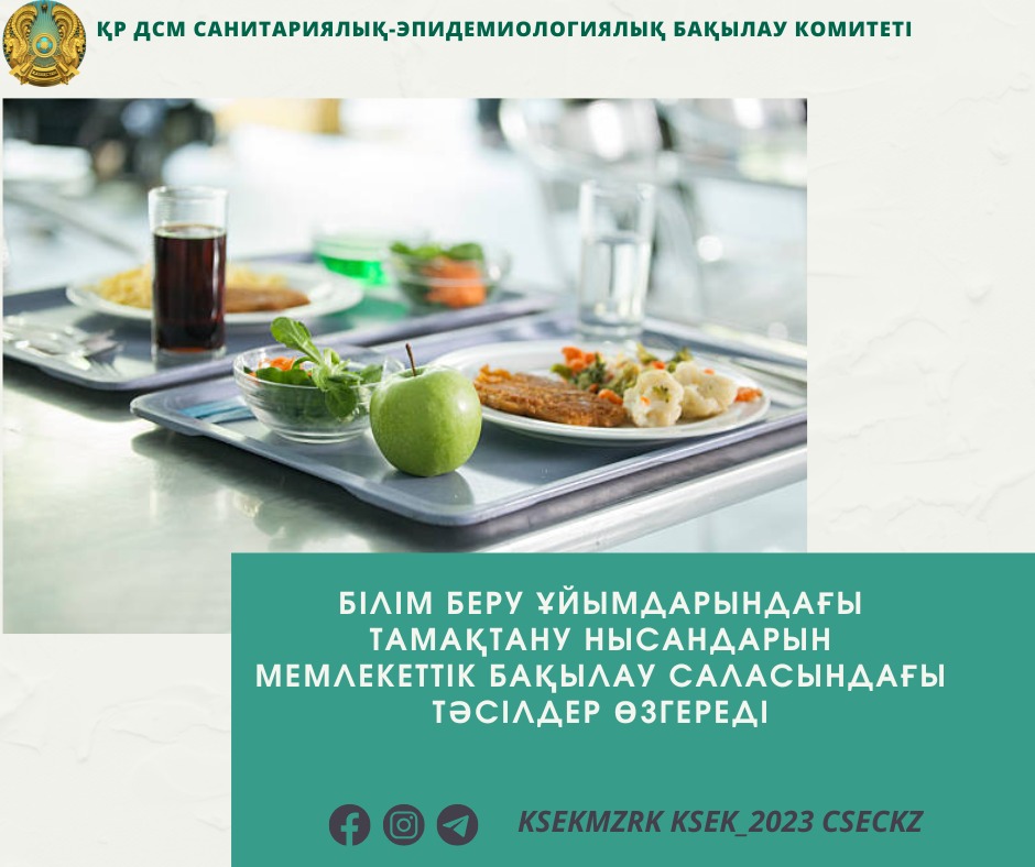 Білім беру ұйымдарындағы тамақтану нысандарын мемлекеттік бақылау саласындағы тәсілдер өзгереді