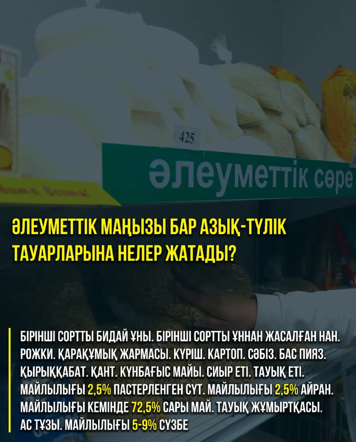 Әлеуметтік маңызы бар азық-түлік тауарларына нелер жатады?