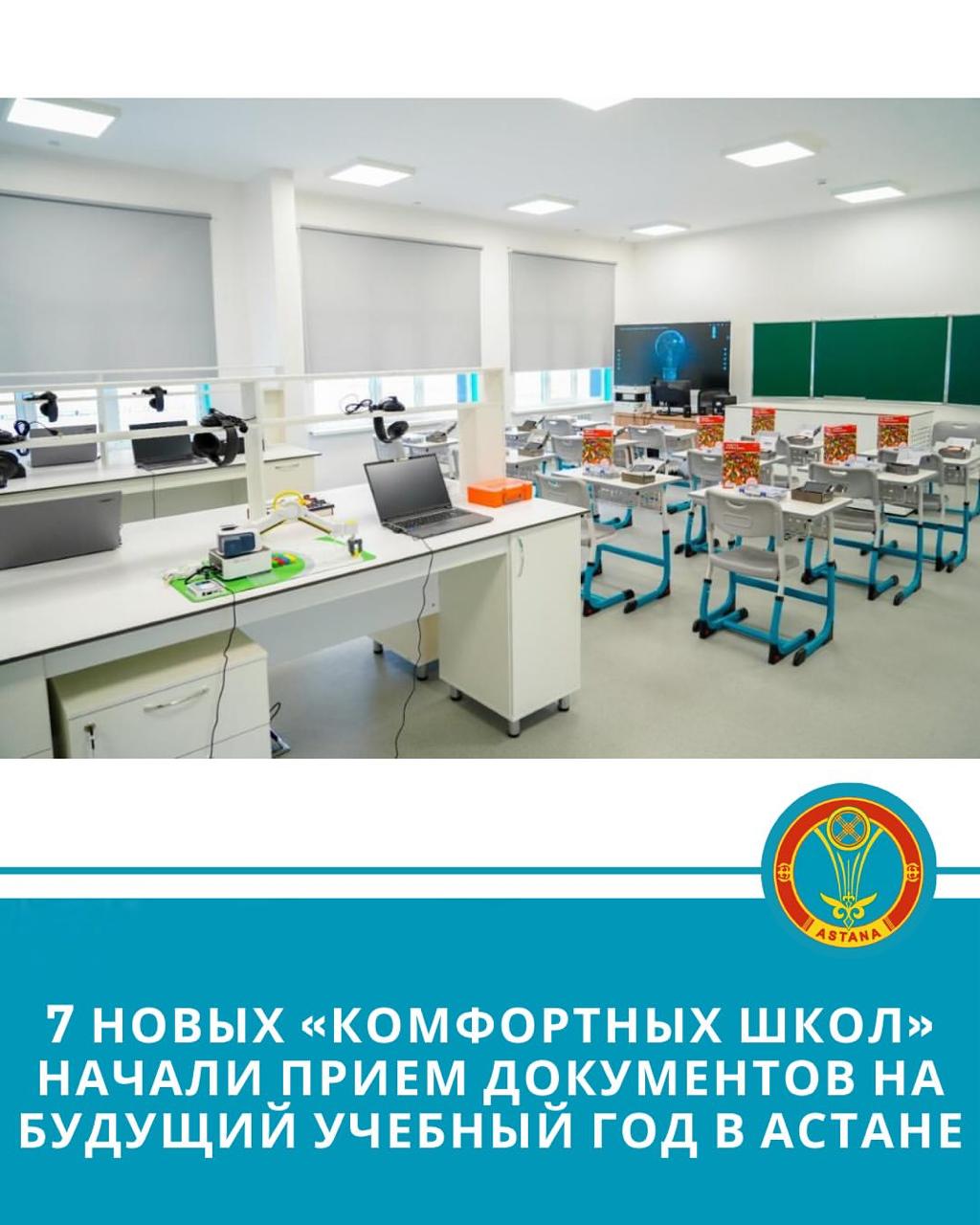 7 новых "комфортных школ" начали прием документов на будущий учебный год в Астане