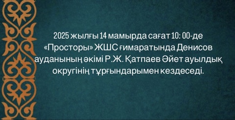 Әйет ауылдық округінің Денисов ауданы әкімінің кездесуі