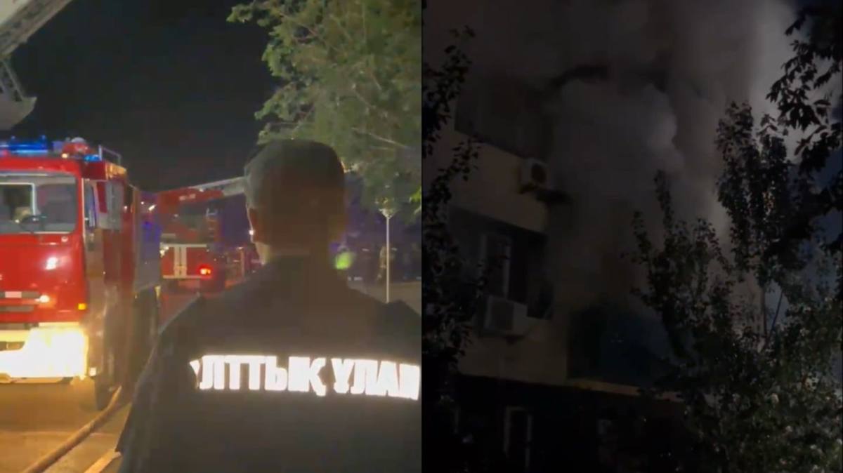 ҚР ІІМ Ұлттық ұлан сарбаздары жанып жатқан үйден тұрғындарды эвакуациялады