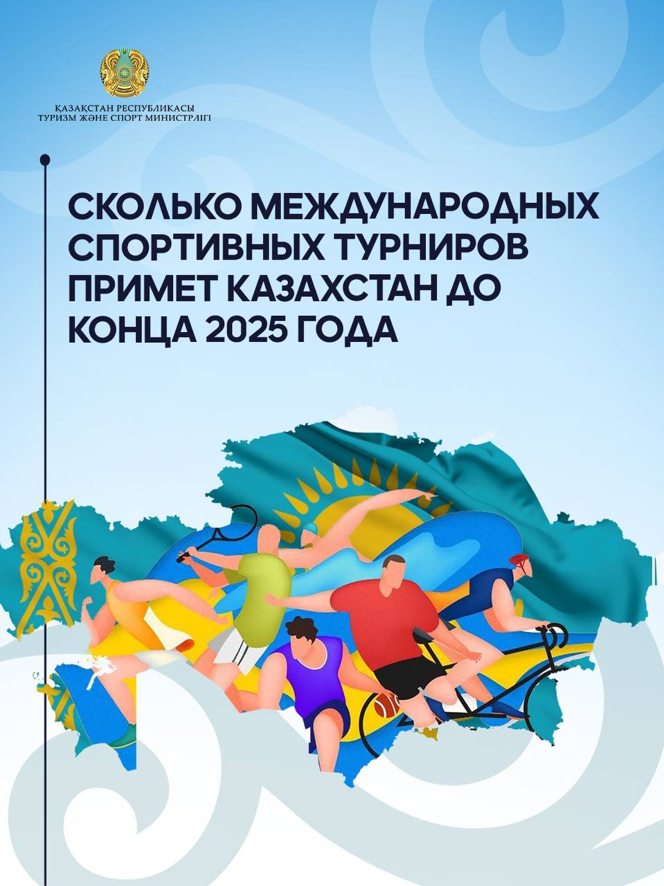 Сколько международных спортивных турниров примет Казахстан до конца 2025 года?