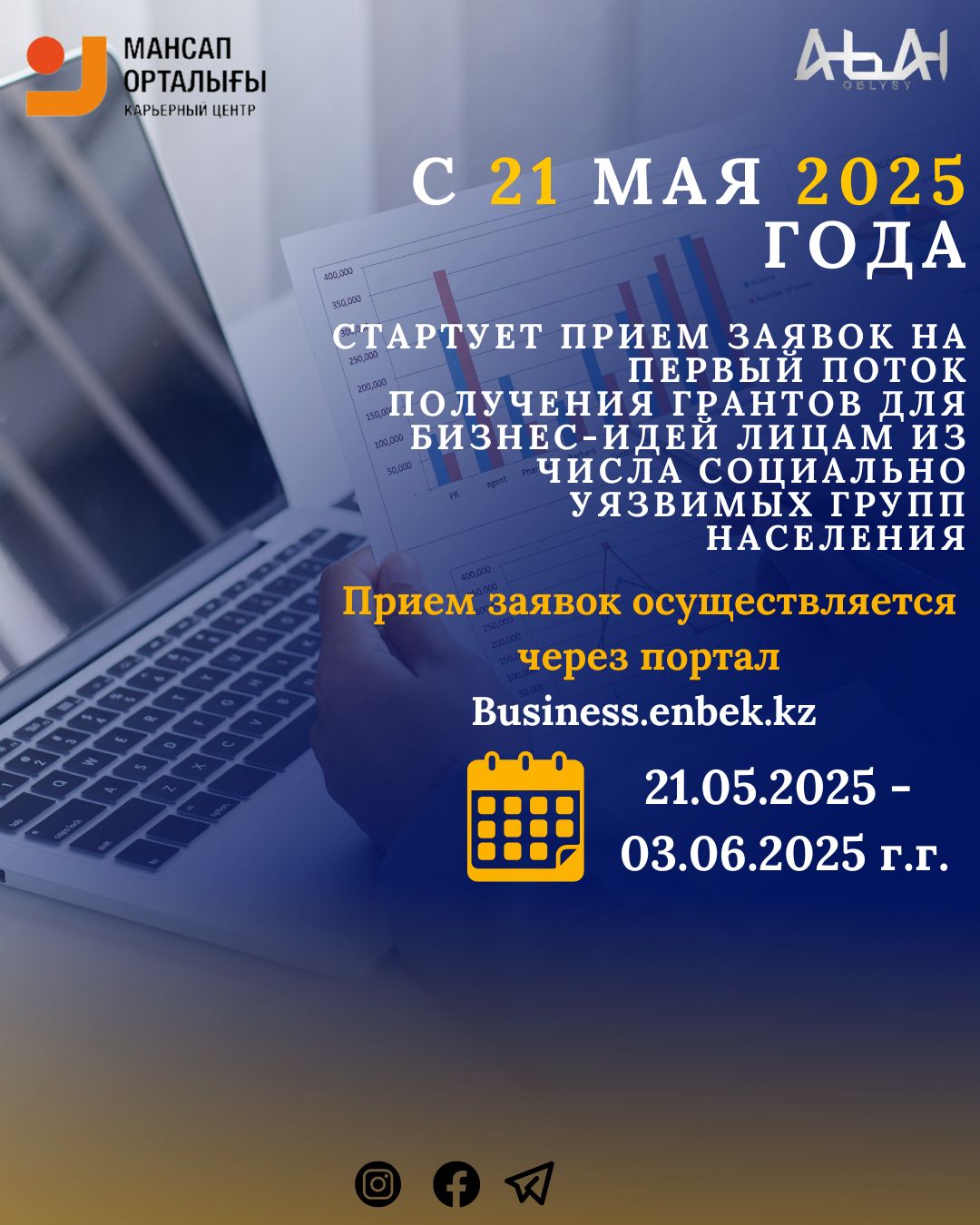С 21 мая 2025 года начнется прием заявок на гранты для реализации новых бизнес-идей