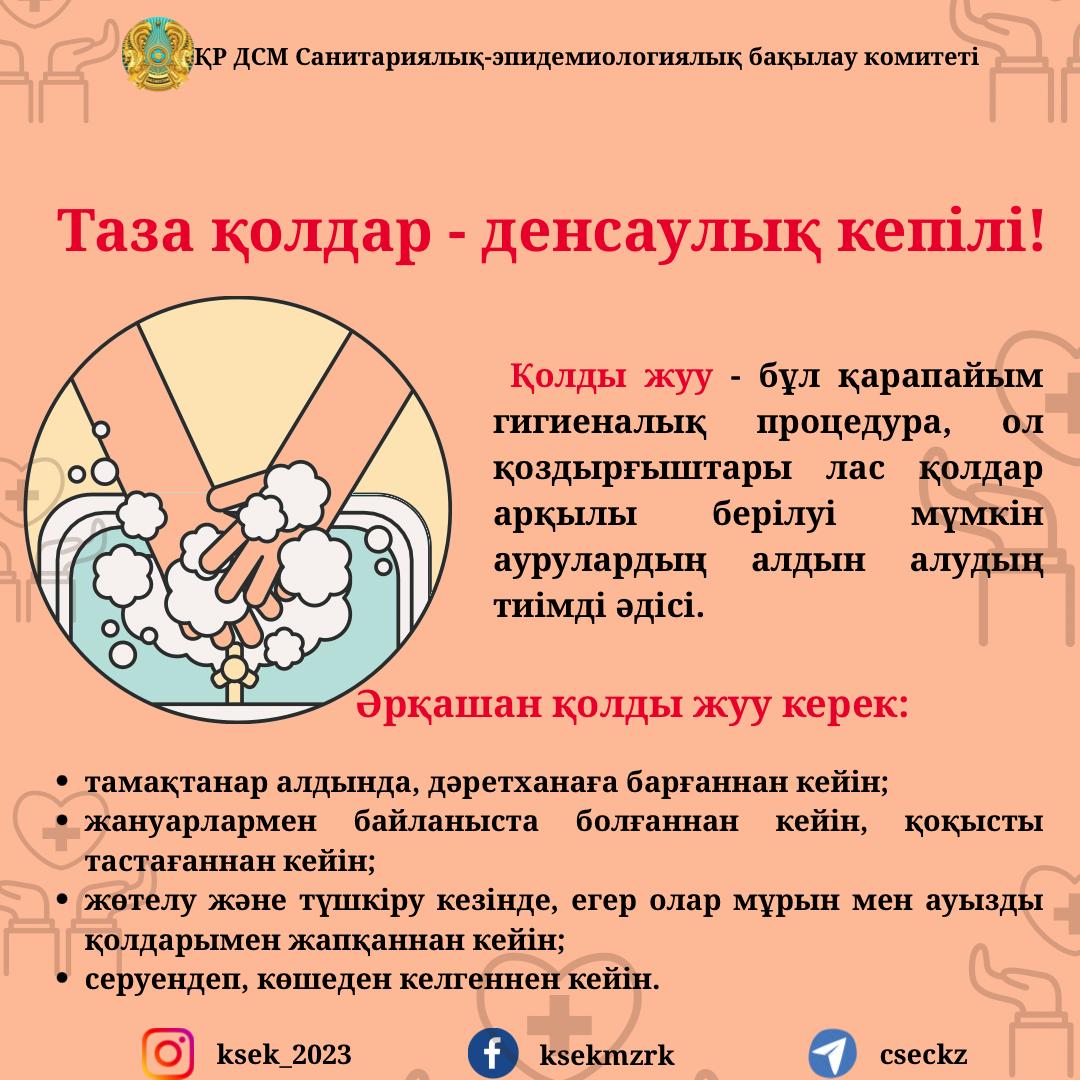 Таза қолдар  - денсаулық кепілі!