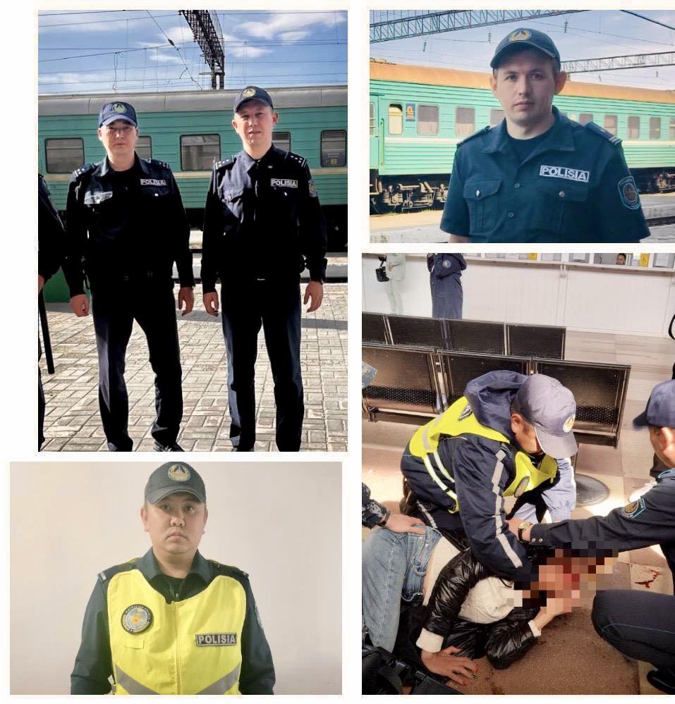 Қостанай станциясында көлік полицейлері эпилепсия ұстамасы бар әйелге көмек көрсетті
