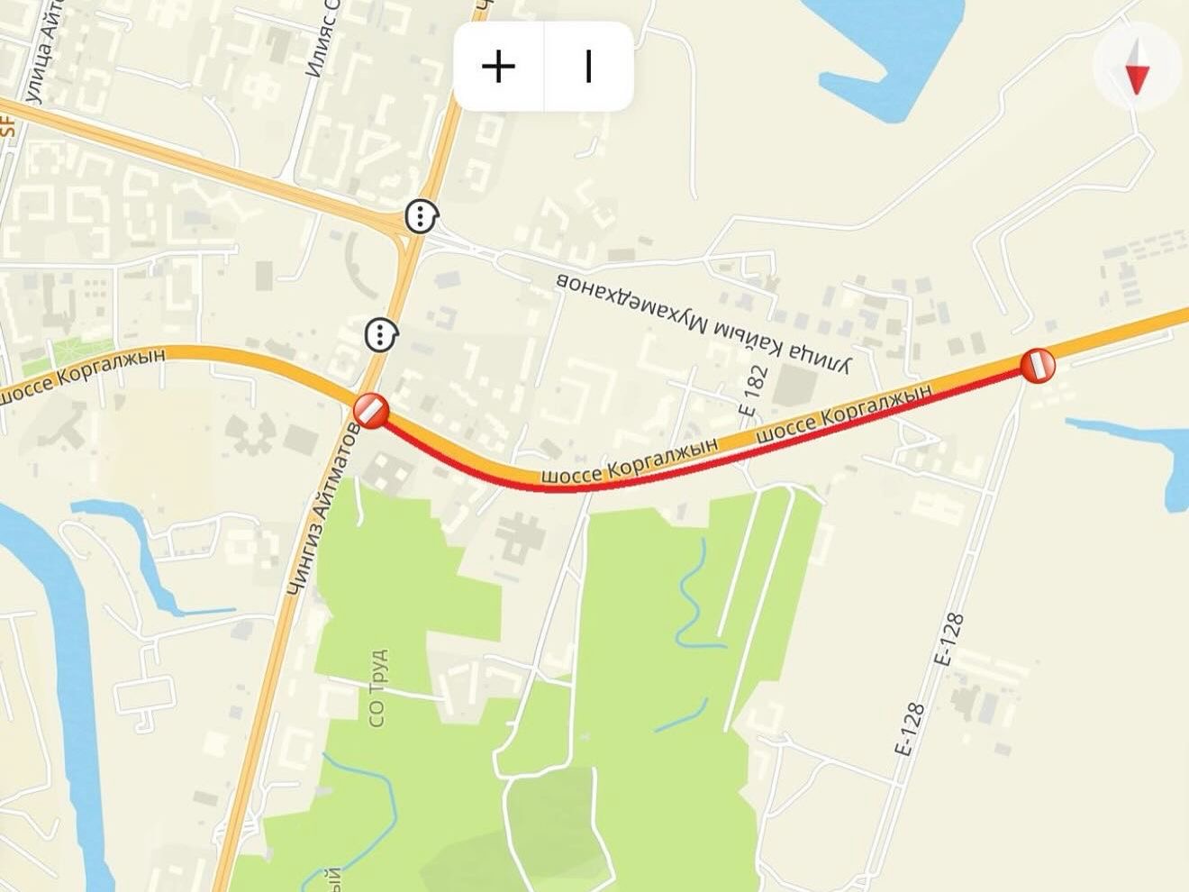 На участке шоссе Коргалжын ведется ремонт в Астане