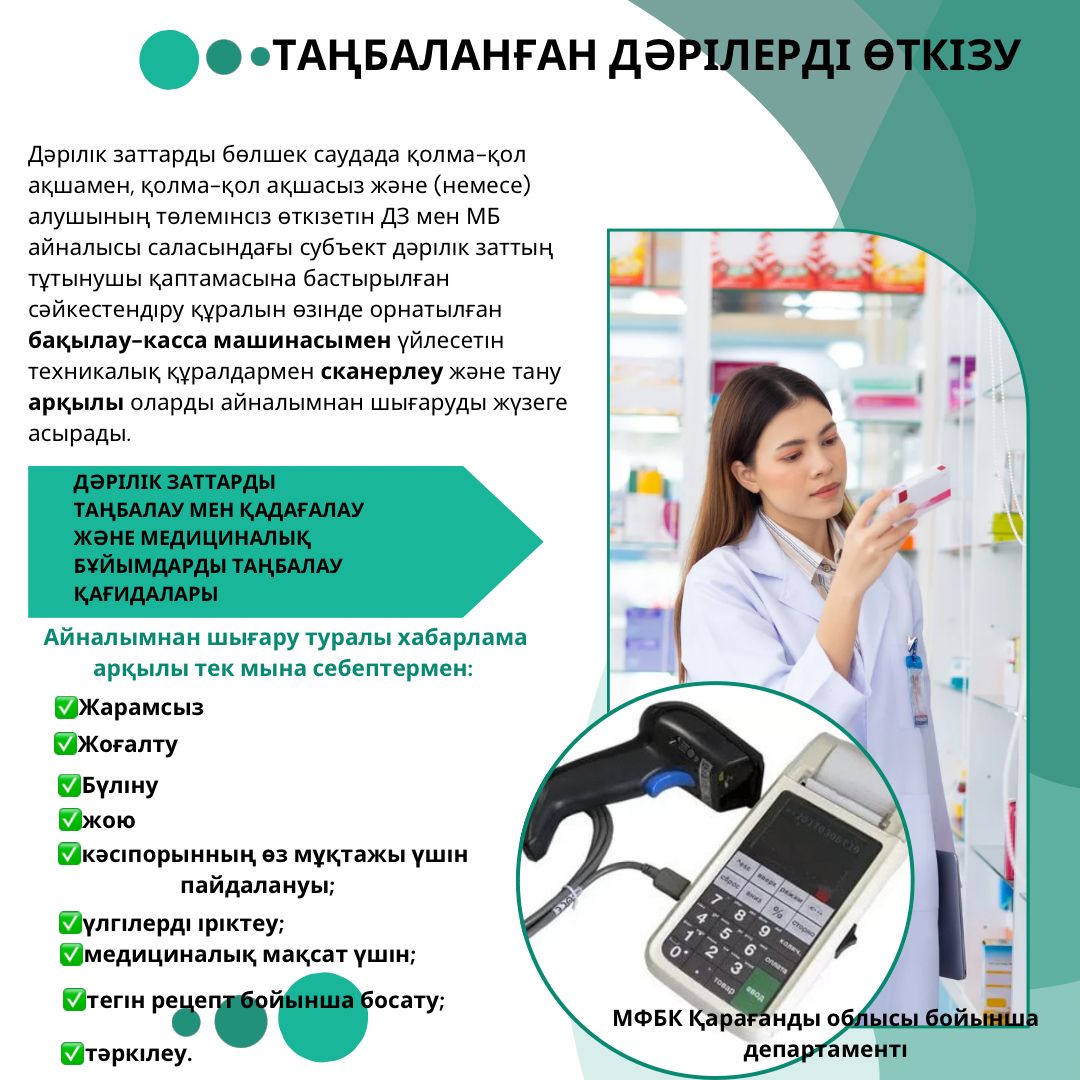 Таңбаланған дәрілерді өткізу