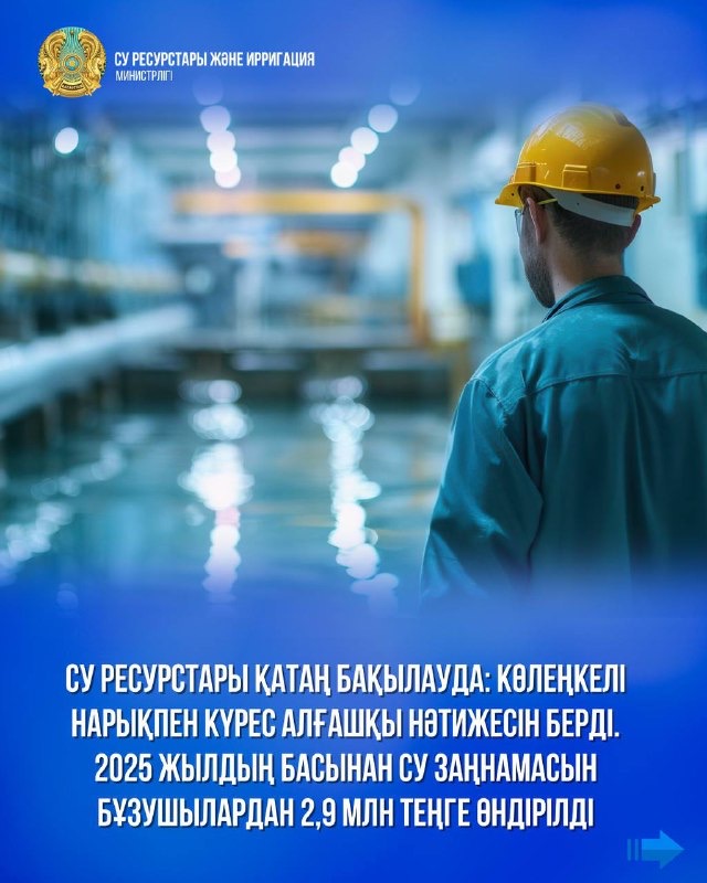 Су ресурстары қатаң бақылауда: көлеңкелі нарықпен күрес алғашқы нәтижесін берді.2025 жылдың басынан су заңнамасын бұзушылардан 2,9 млн теңге өндірілді