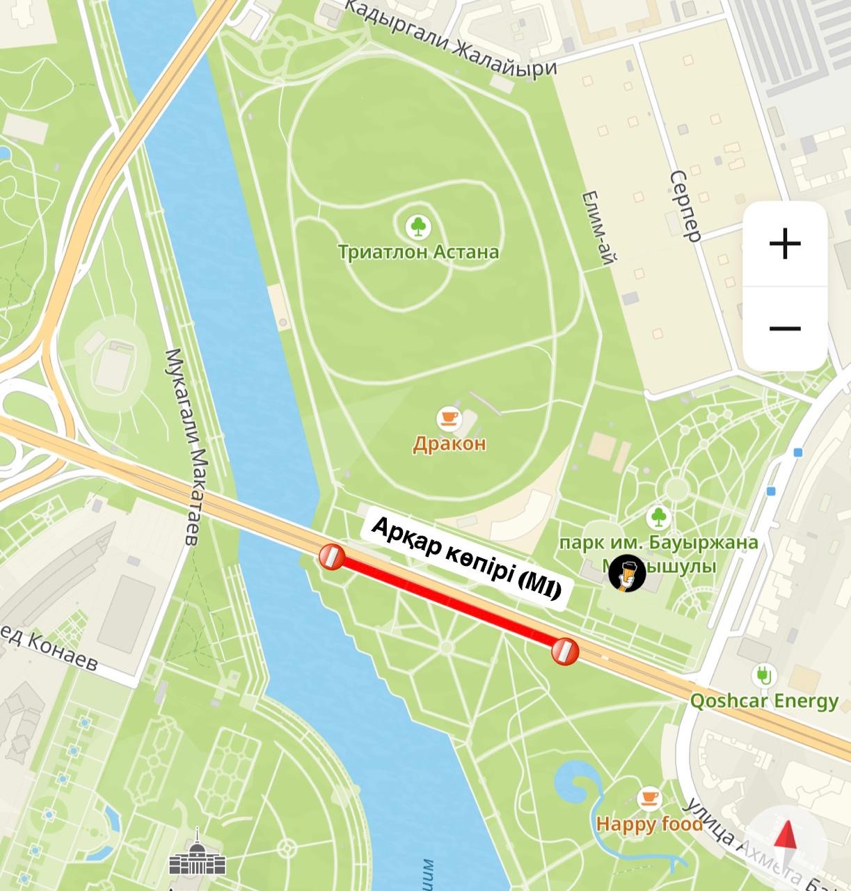 В Астане временно закроют мост Аркар