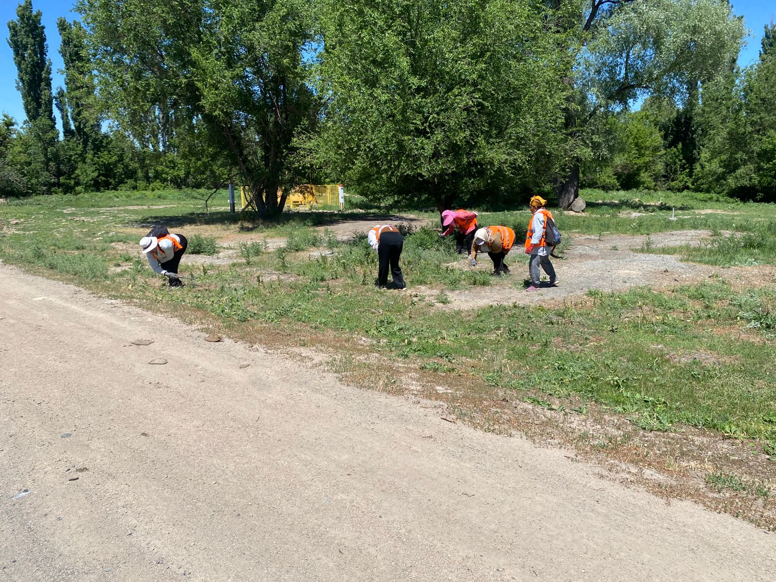 В селе Абай проведены работы по очистке .