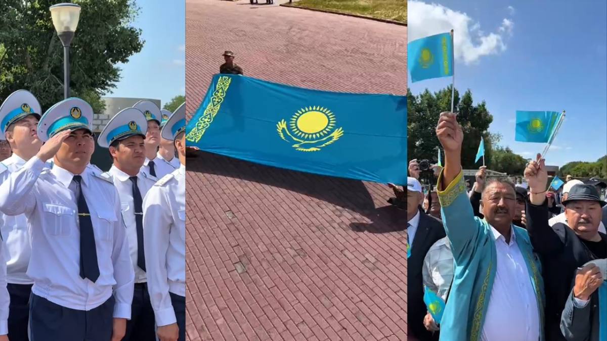 Полицейские провели торжественное построение в Актюбинской области