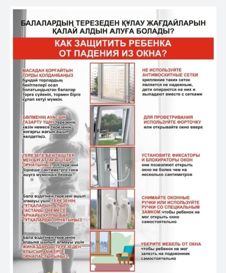 Ашық терезелер балалар үшін қауіпті!