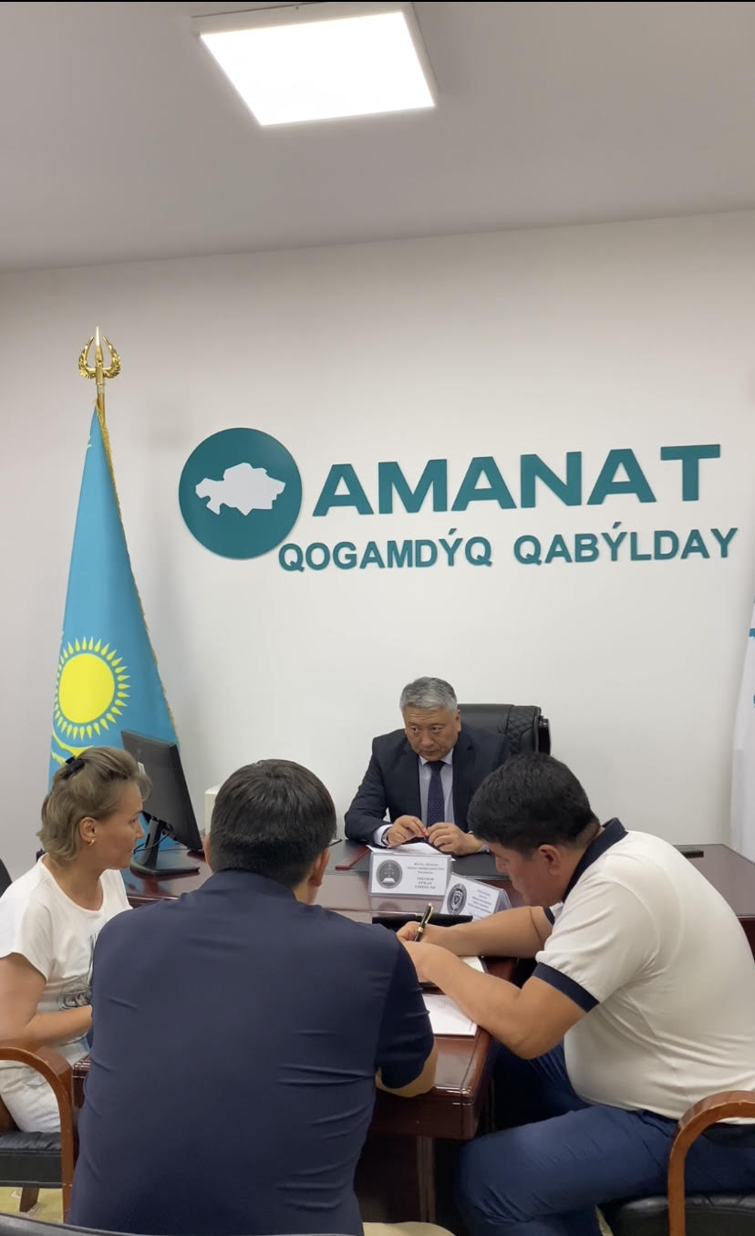 «AMANAT» партиясының Жетісу облыстық қоғамдық қабылдау бөлмесінде азаматтарды жеке қабылдау өтті