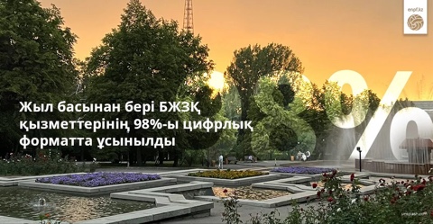 Жыл басынан бері БЖЗҚ қызметтерінің 98%-ы цифрлық форматта ұсынылды