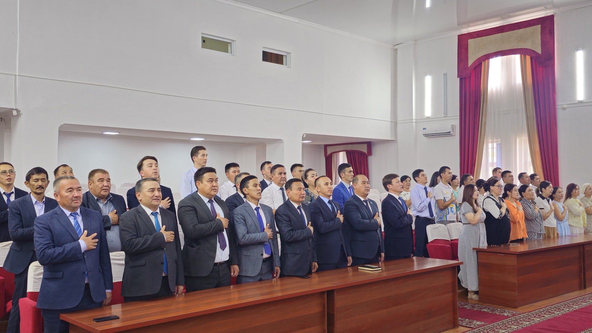 ЖАҢАҚОРҒАНДЫҚТАР ЖҰМЫС КҮНІН ГИМН ОРЫНДАУДАН БАСТАДЫ