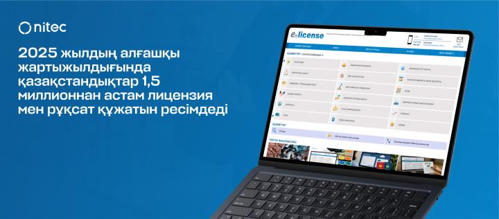 2025 жылдың алғашқы жартыжылдығында қазақстандықтар 1,5 миллионнан астам лицензия мен рұқсат құжатын ресімдеді