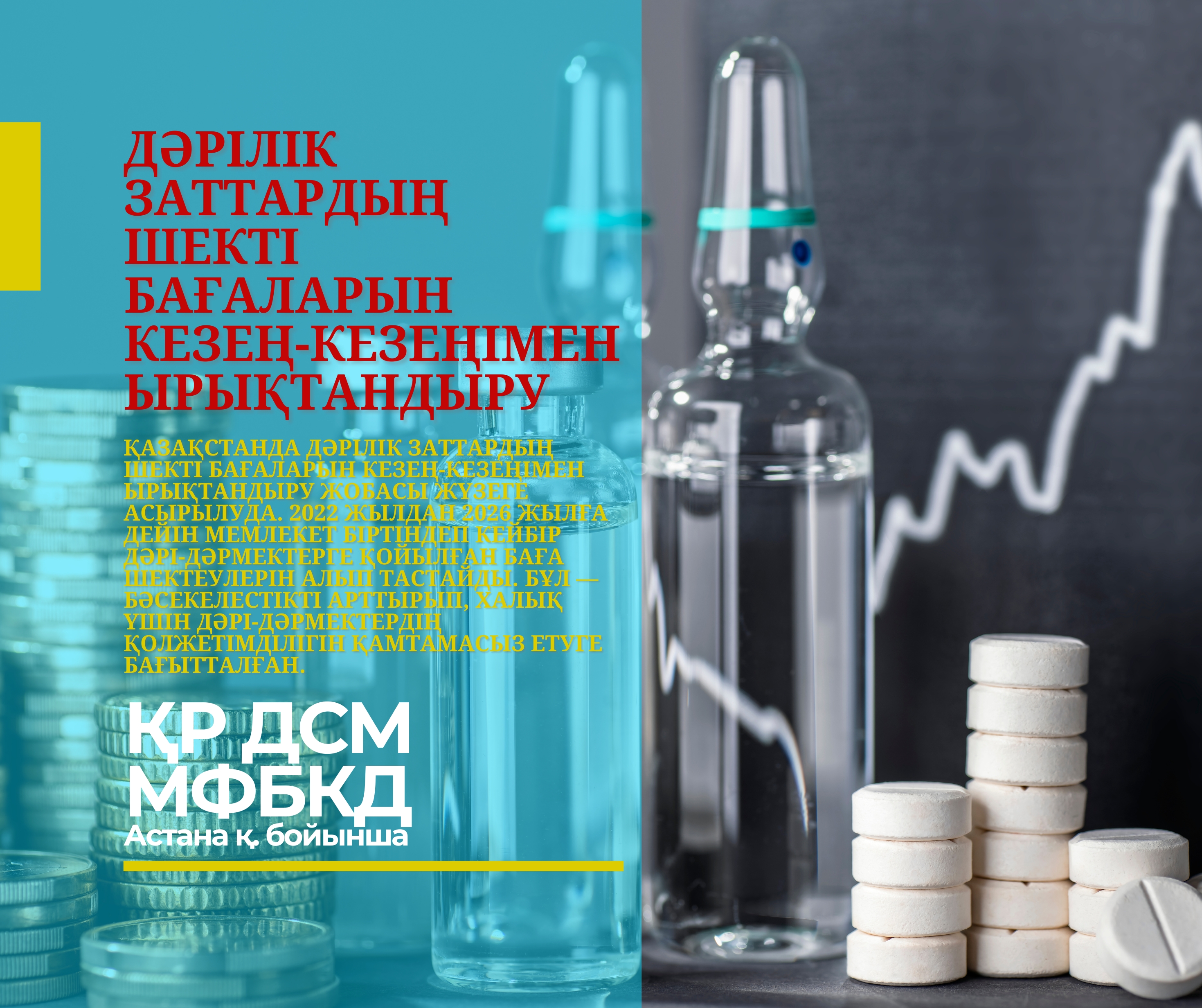 Дәрілік заттардың шекті бағаларын кезең-кезеңімен ырықтандыру