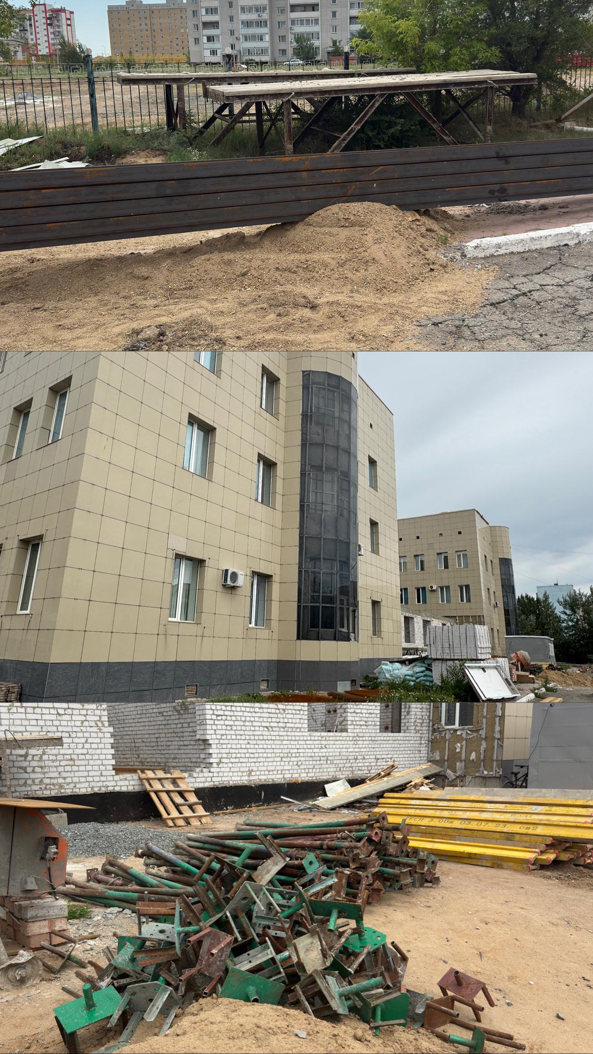 Сегодня, 17 июля 2025 года совместно с депутатом Аксуского городского маслихата Нуркеновой Б.Х. провел мониторинг строительства галереи между двумя зданиями городского поликлиники.