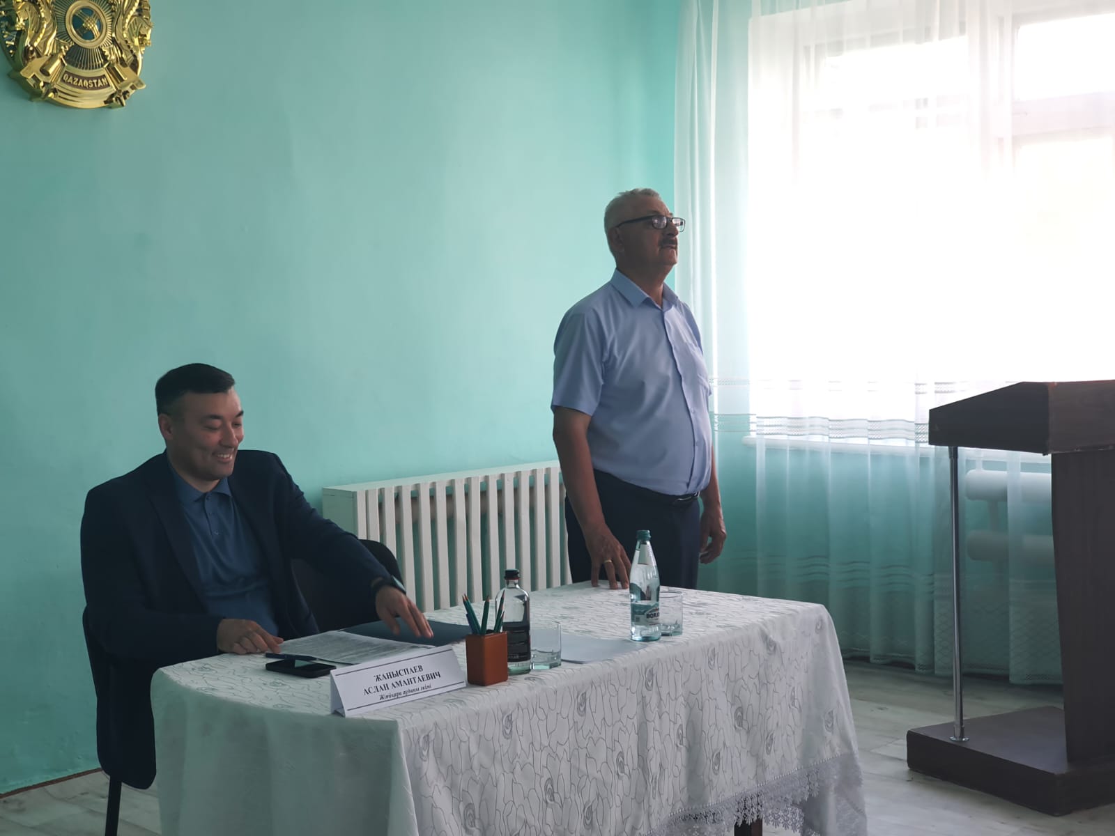 Жітіқара ауданының әкімі А. А. Жаныспаевтың Степной ауылдық округінің тұрғындарымен есептік кездесуі
