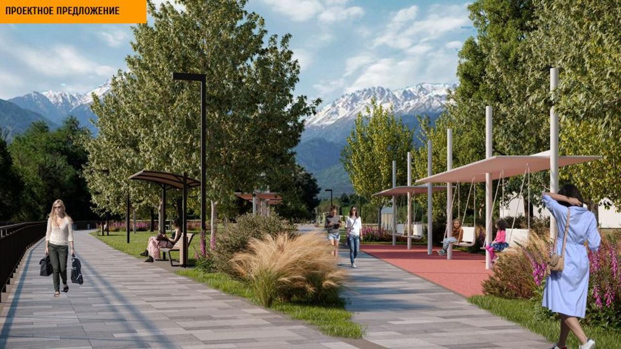 Алматыда жайлы қала кеңістігі қалыптасады: Есентай өзенінің жағалауы көркейтіледі